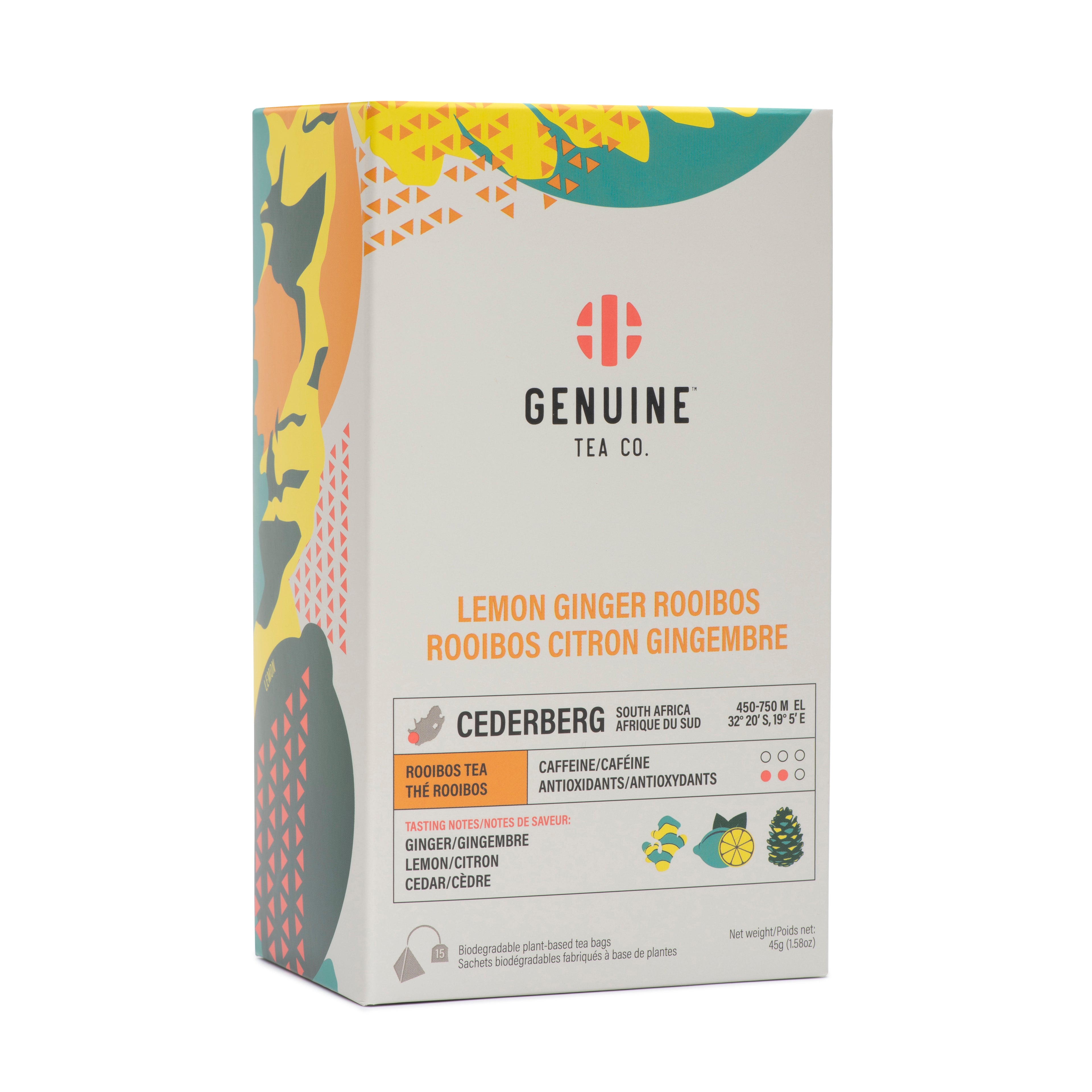 Genuine Pyramid Tea - Lemon Ginger Rooibos