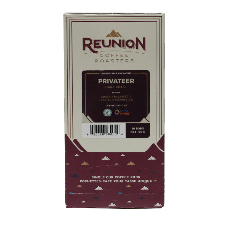 Reunion Coffee Roasters -  Privateer Dark Roast Coffee Pods